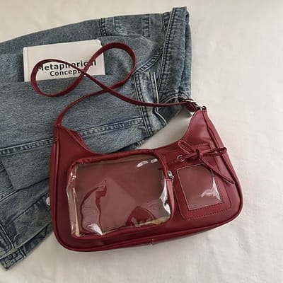 KZQ Kawaii Ita Tas Japanse Stijl Anime Crossbody Tas met Pinnen Display Venster Y2K Schoudertas Handtas voor Dames Meisjes Rood