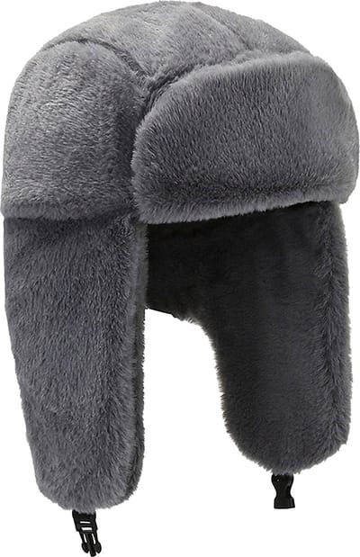 Somstyle Pilotenmuts - Russische Muts - Pluche Wintermuts Dames & Heren - Ushanka - Grijs