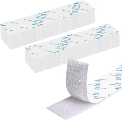 Extra sterke zelfklevende klittenbandstrips, herbruikbaar en dubbelzijdig, 20 stuks, 2 x 10 cm, wit, ideaal voor bevestigen en organiseren