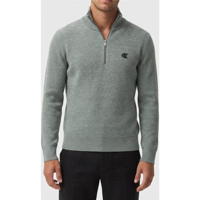 Calvin Klein Ls Ribbed Quarter Zip Sweater Autumn Green Taglia: S | Dolcevita Outlet | Uomo | Verde