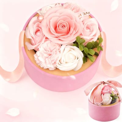 Zepen Bloemen Boeket - Kunstbloemen Decoratie - Feestelijke Cadeau - Handgemaakt Duurzaam - 13.5 x 13.5 x 13.5 cm - Roze