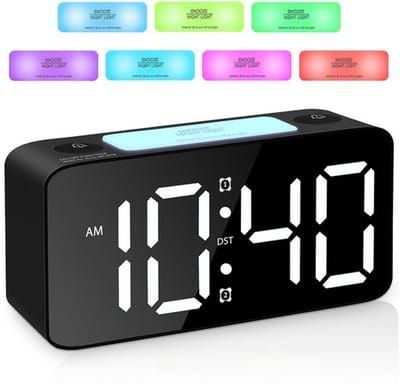 Digitale Wekker - Extra LuideWekker - Met 7 Kleuren Nachtlamp - Ideaal Voor Diepe Slapers - Digitale Klok Met Regelbaar Volume & USB-Oplaadfunctie - Voor Op Het Nachtkastje - Zwart