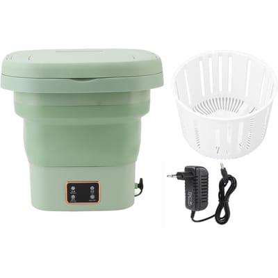 Machine à laver portable 9L Pliable Petite machine à laver automatique pour bébé et sous-vêtements vert