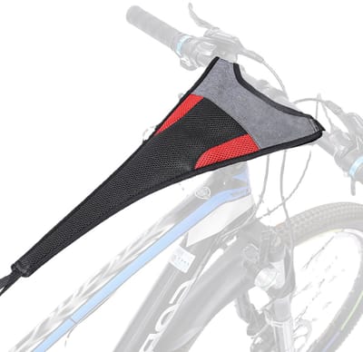 Somstyle Zweetvanger voor Trainers - 56 x 23 CM - Hometrainer Fietsnet - Bescherming voor Fietsframe - Zwart, Rood & Grijs