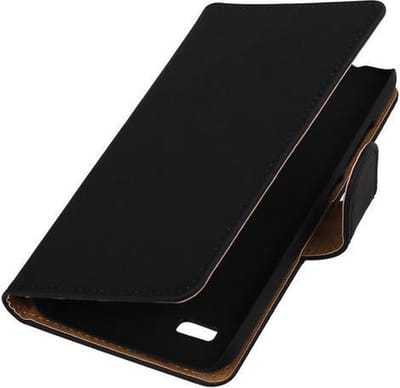 Zwart Effen Booktype Huawei Y560 / Y5 Wallet Cover Hoesje