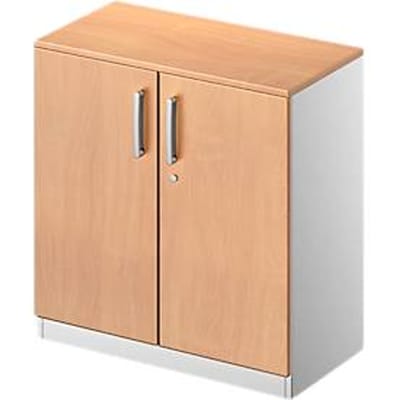 Schäfer Shop  Genius Vleugeldeurkast TETRIS SOLID, 2 ordnerhoogten, B 800 mm, afsluitbaar, met afdekplaat, beukenpatroon/blank aluminium