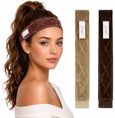 Guardian Beauty Anti Slip Pruik Band - Fluweel met Lace - Wig Grip - Verstelbare Klittenband - 2 stuks - Blond & Camel Bruin
