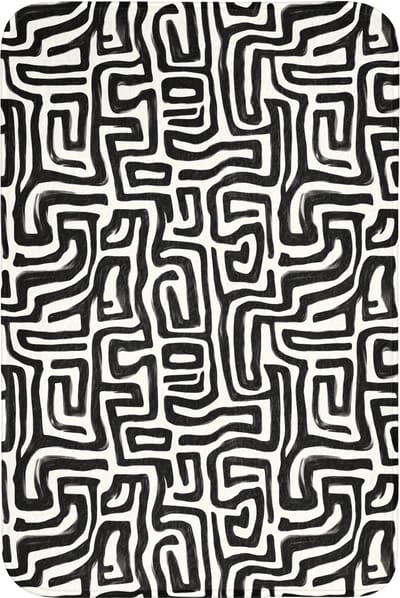 Badmat 60x90 cm - Antislip - Grafisch - Lijnen - Zwart - Wit - Badmatten voor badkamer - Badkamermat - Douchemat - Badkamer mat