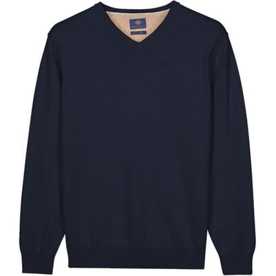 Baileys – Heren Trui – V-hals Pullover – Pima Katoen - Dark Blue – 618100-69