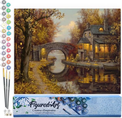 Figured'Art Schilderen op Nummer Volwassenen canvas Pensionering en rust - Handwerk acrylverf Kit DIY Compleet - 40x50cm zonder frame