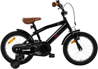 2Cycle BMX-Fun kinderfiets 16 inch (4 tot 6 jaar) voor jongens zwart
