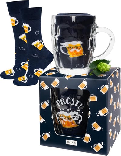 Grappige Bier Kousen voor Heren - Cadeauset, Kleurrijk Katoen, Maat 40-45