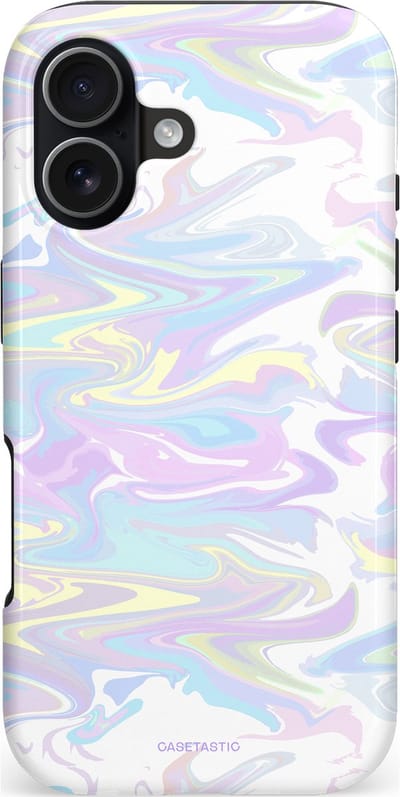 Casetastic hoesje geschikt voor Apple iPhone 17 - MagSafe - Dubbellaagse bescherming - IJsdans van kleur - Fashion Case - Wit Lichtgrijs Crème