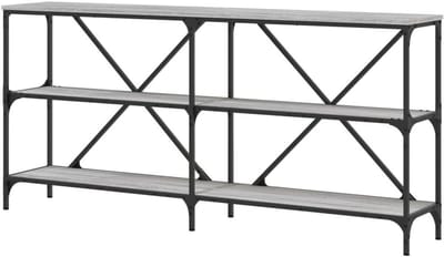 Wandtafel - Haltafel bijzettafel - Decoratie opbergen - Dubbel X-frame - 160x30x75 cm - Grijs sonoma