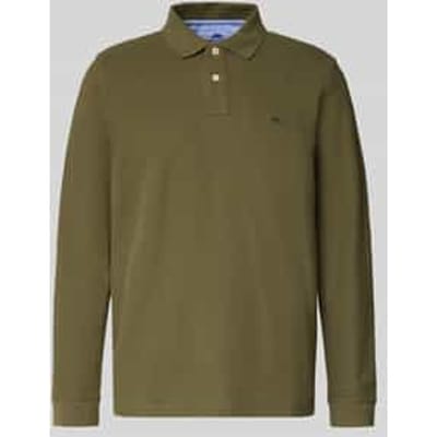 Fynch-Hatton Polo Longsleeve Premium Supima Cotton Donker Khaki / male