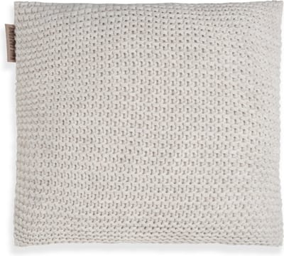 Knit Factory Vinz Sierkussen - Vierkant kussen - Kussen woonkamer - Bank kussen - Decoratie kussen - Beige - 50x50 cm - Kussenhoes inclusief kussenvulling