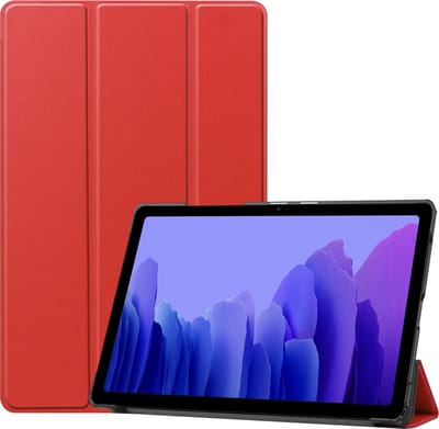 Hoesje - Geschikt voor Samsung Galaxy Tab A7 (2020) - Dun & Stevig - Hardcover Book Case - Trifold Bookcase Hoes - Hard Cover - Tablethoes - Rood