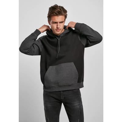 Urban Classics - 2-Tone Raglan Hoodie/trui - S - Zwart/Grijs
