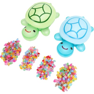 2 stuks Glow in the Dark Hars Schildpadden Containers 400 stuks Mini Hars Schildpadden voor DIY Knutselwerk Huisdecoratie