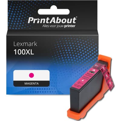 PrintAbout huismerk Inktcartridge 100XL (14N1070E) Magenta Hoge capaciteit Geschikt voor Lexmark