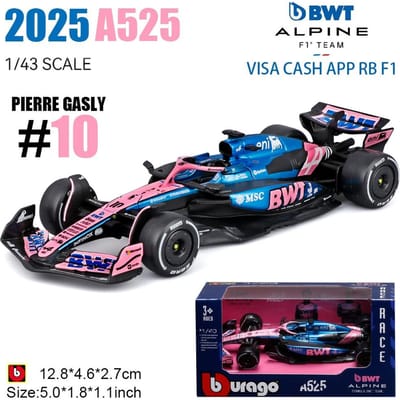 Bburago 1:43 F1 Bwt Alpine Formule 1 Team #10 Pierre Gasly #43 Franco Colapinto Legering Auto Die Cast Model Speelgoed Verzamelaar