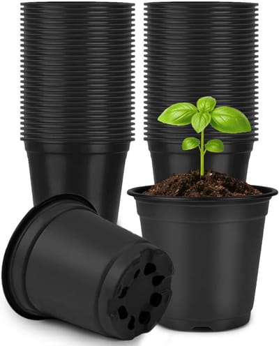 100 Stuks Plastic Plant Potten 10 cm Zwart voor Zaailingen, Bloemen, Groenten en Vetplanten