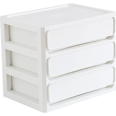 Tiroir de Rangement Multi-Couches Empilable Anti-Poussière Boîte de Rangement de Bureau Organisateur pour Dortoir Étudiant Maison Cosmétiques 3 blanc