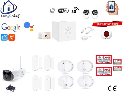 Draadloos beveiligingsbox werkt met wifi en met spraak gestuurde apps. ST01C-27