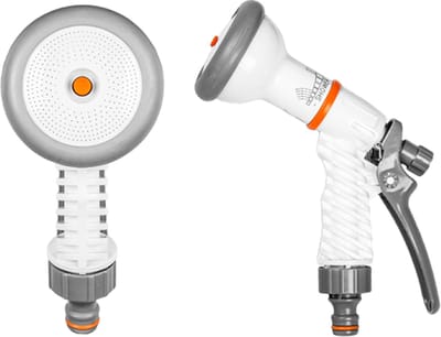 Bradas White Line verstelbaar spuitpistool – 4 sproeipatronen – ABS kunststof – grijs-wit – Tuin – Tuinslang – Industrie – Dier – Bouw – Water