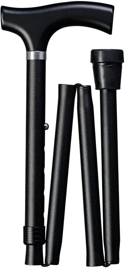 Gastrock Wandelstok opvouwbaar - Zwart - Fritz handvat – Verstelbaar van 85 tot 95 cm – Hardhout handvat – 18 mm dik – 340 gram – Aluminium steel - Wandelstok voor ouderen - Wandelstok voor mannen en vrouwen