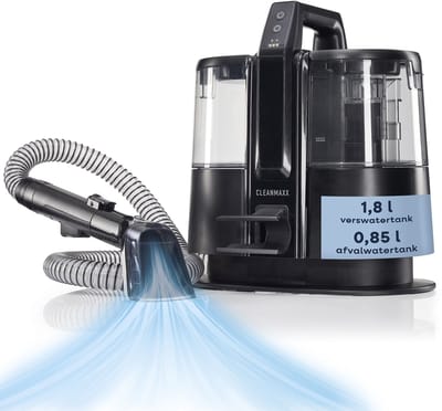 CLEANmaxx accu-meubel- en tapijtreiniger Pro | compacte waszuiger voor effectieve natte reiniging | nat- en droogzuiger en meubelreiniger in één | natzuiger voor kamperen, op reis, in de auto en in de tuin