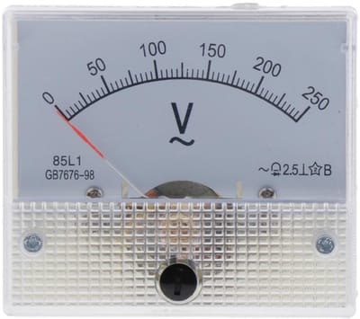 Spanningsmeter Paneel - Wisselstroom Voltmeter - Elektrische Systemen Meten - Duidelijke Schaalverdeling - 6.7 x 6.3 cm - Wit