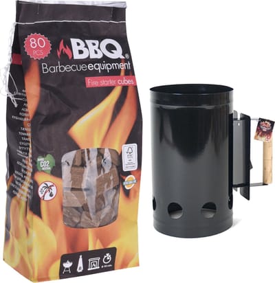 BBQ/Barbecue briketten starter zwart inclusief 80x aanmaakblokjes
