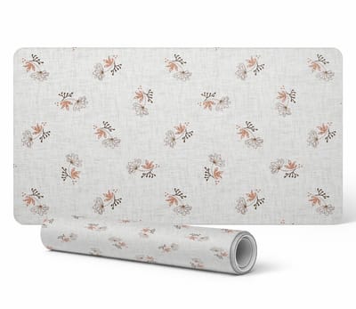 Antislip bureauonderlegger met delicate retro bloemenprint 90x45 cm