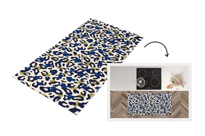 Keukenloper - Loper keuken - Panter - Design - Blauw - Groen - 120x60 cm - Keukenloper vinyl