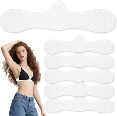 Zweetabsorberende Pads - Zweetstopper - 6 Stuks - Anti Zweet Pads - Zweetstoppers Borsten - Herbruikbare - 45X8cm - Katoenen Bh-Pads - Tegen BH Zweet - Tegen Zweet Op Uw Kleding - vochtafvoerende en ademende bh-inlegstukken voor vrouwen - Wit