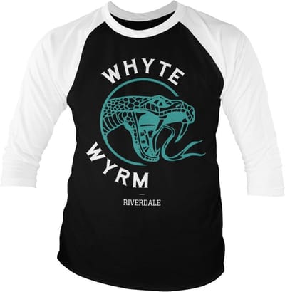 Riverdale Whyte Wyrm- Base-ball T-shirt met 3/4-mouwen, wit-it-e-zwart