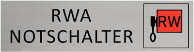 CombiCraft Aluminium Deurbordje "RWA Notschalter " 165x45mm met tape