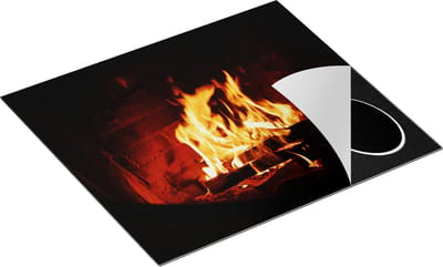 Chefcare Inductie Beschermer Open Haard in Huis van Bakstenen - 60x50 cm - Afdekplaat Inductie - Kookplaat Beschermer - Inductie Mat