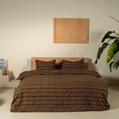 Kayori Yra Dekbedovertrek Flanel - 140x200-220 + 1 sloop - Superzacht & Isolerend - Eenpersoons - Zwart