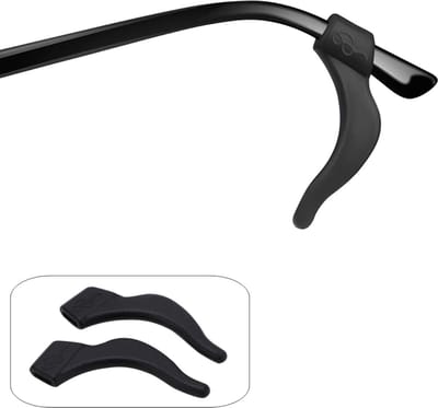 Fako Bijoux - Anti-slip Oorhaakjes - Brilhaakjes - Siliconen - Bescherm je Bril - Antislip Pootjes - Voor Kinderen en Volwassenen - 1 Paar - Large - Zwart