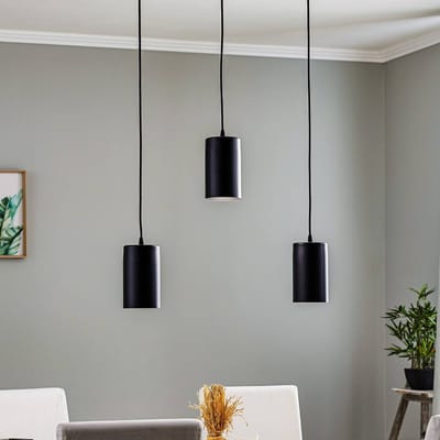 TEMAR LIGHTING Hanglamp ZW Tube 170, 3-lamps, zwart