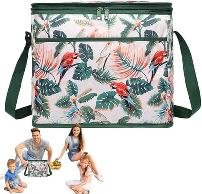 Geïsoleerde koeltas - Opvouwbare tas - Picknick en reizen - Waterdichte vierlaagse isolatie - 18L capaciteit - Groen