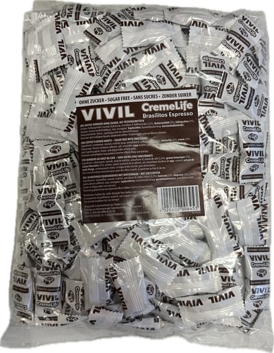 Vivil Cremelife Espresso Suikervrij - Snoep - 1kg - Hard - Koffie - Brasilitos