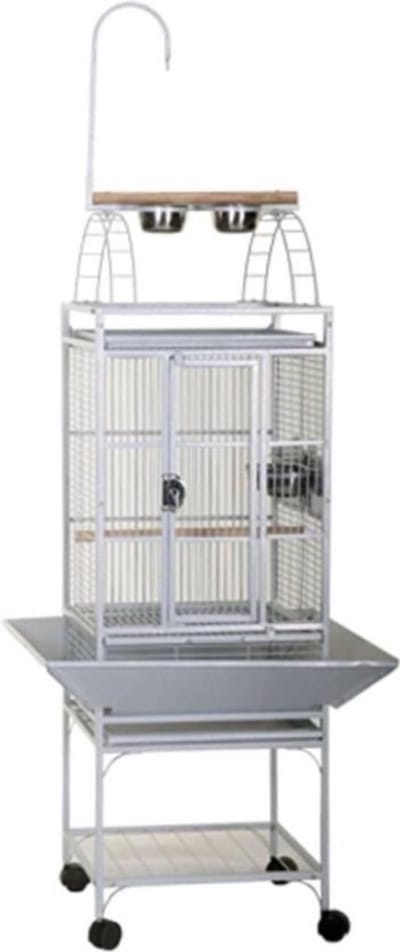 Thuys – Papegaaienkooi – Grote Vogelkooi – Voor Binnen – Voliere – Hoogwaardige Coating – Inclusief Accessoires – Zilver