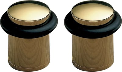 AMIG Deurstopper/deurbuffer - 2x - D20mm - inclusief schroeven - goud