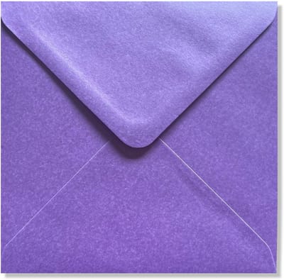 Cards & Crafts 50 Luxe metallic vierkante enveloppen - 14x14cm -Lila - 110grams - 140x140mm