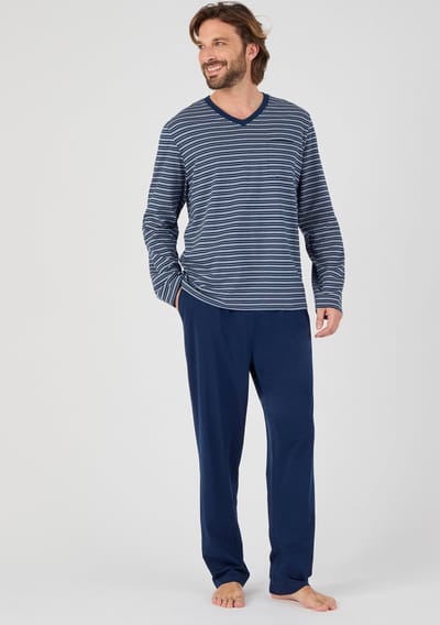 Damart - Pyjama van jerseytricot - Heren - Blauw - S