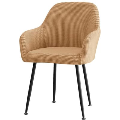 Verdikte Hoge Fauteuilhoes Maïskorrel Draaibare Kantoorstoelhoes Thuisgebruik Hotel Banket Eetkamerstoelhoes High-end Gevoel 48*43*40cm lichte koffiekleur