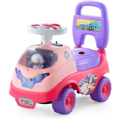 VEVOR Loopauto, Loopauto voor peuters met claxon en muziek, draagvermogen 22 kg, opbergruimte onder de stoel, Loopwagen voor peuters van 19 tot 36 maanden, roze